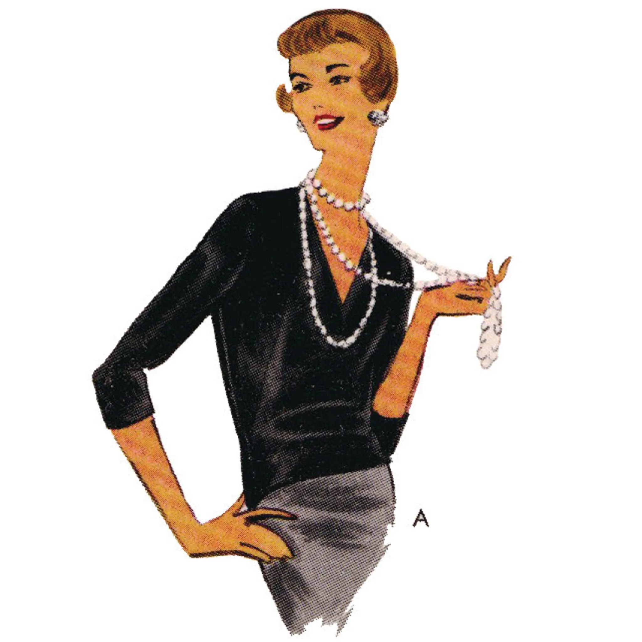 Vintage 1950s Pattern – Three Style Tops, Over-blouses - Bust 34” (86.4cm)