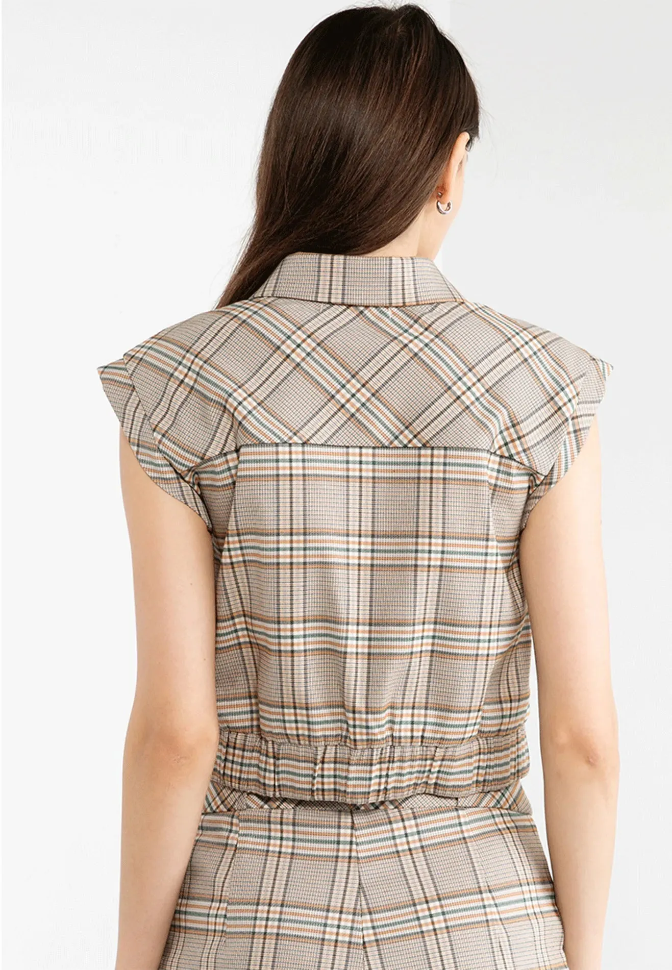 VOIR JEANS Hey Summer Collection: Checkered Double Pocket Top