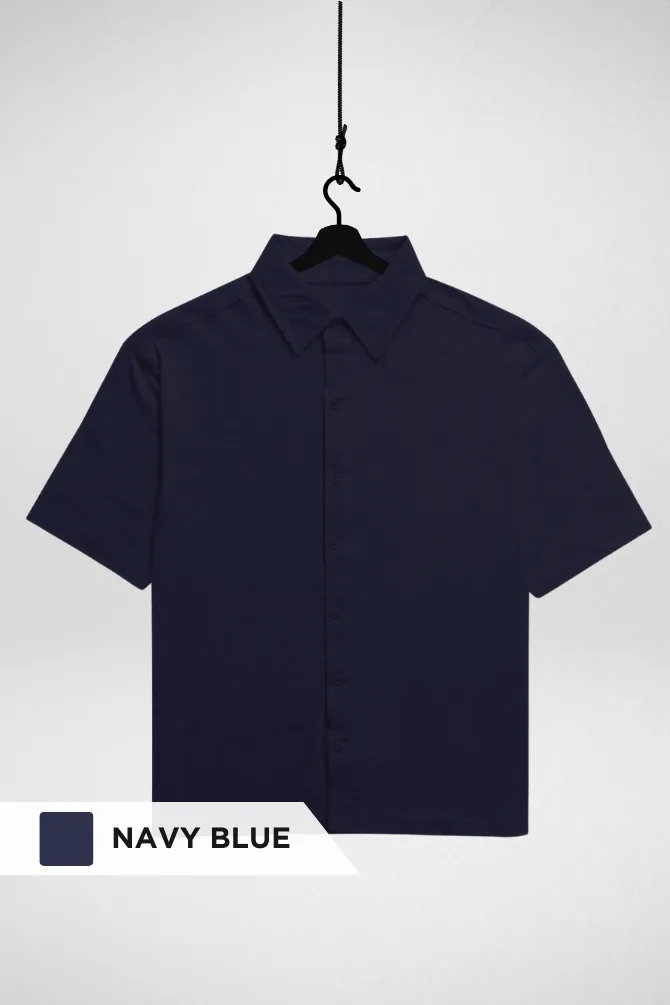 White and Navy Blue Oversized Shirts Combo