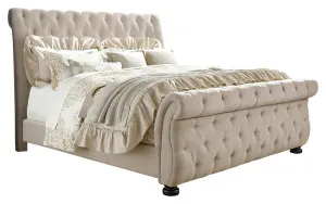 Willenburg B643B7 Linen King Upholstered Sleigh Bed