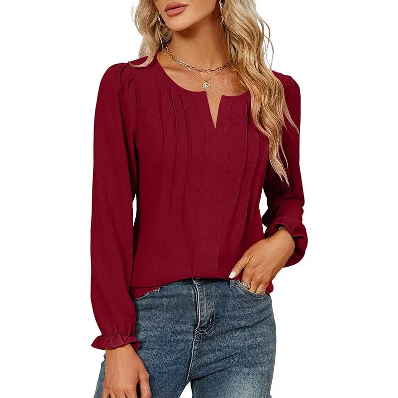 Women Style Blouses Sleeveless Halter Collar Solid Color Blouse