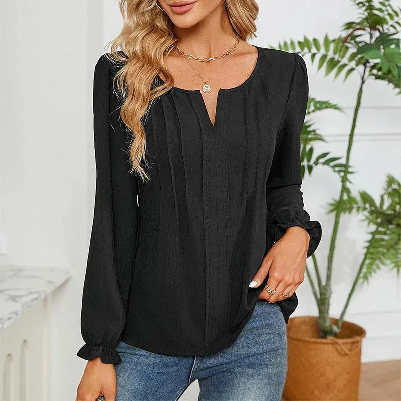 Women Style Blouses Sleeveless Halter Collar Solid Color Blouse