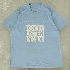 WOMEN'S VINTAGE LOOK LISTEN DECIDE SINGLE STITCH T-SHIRT - X-LARGE